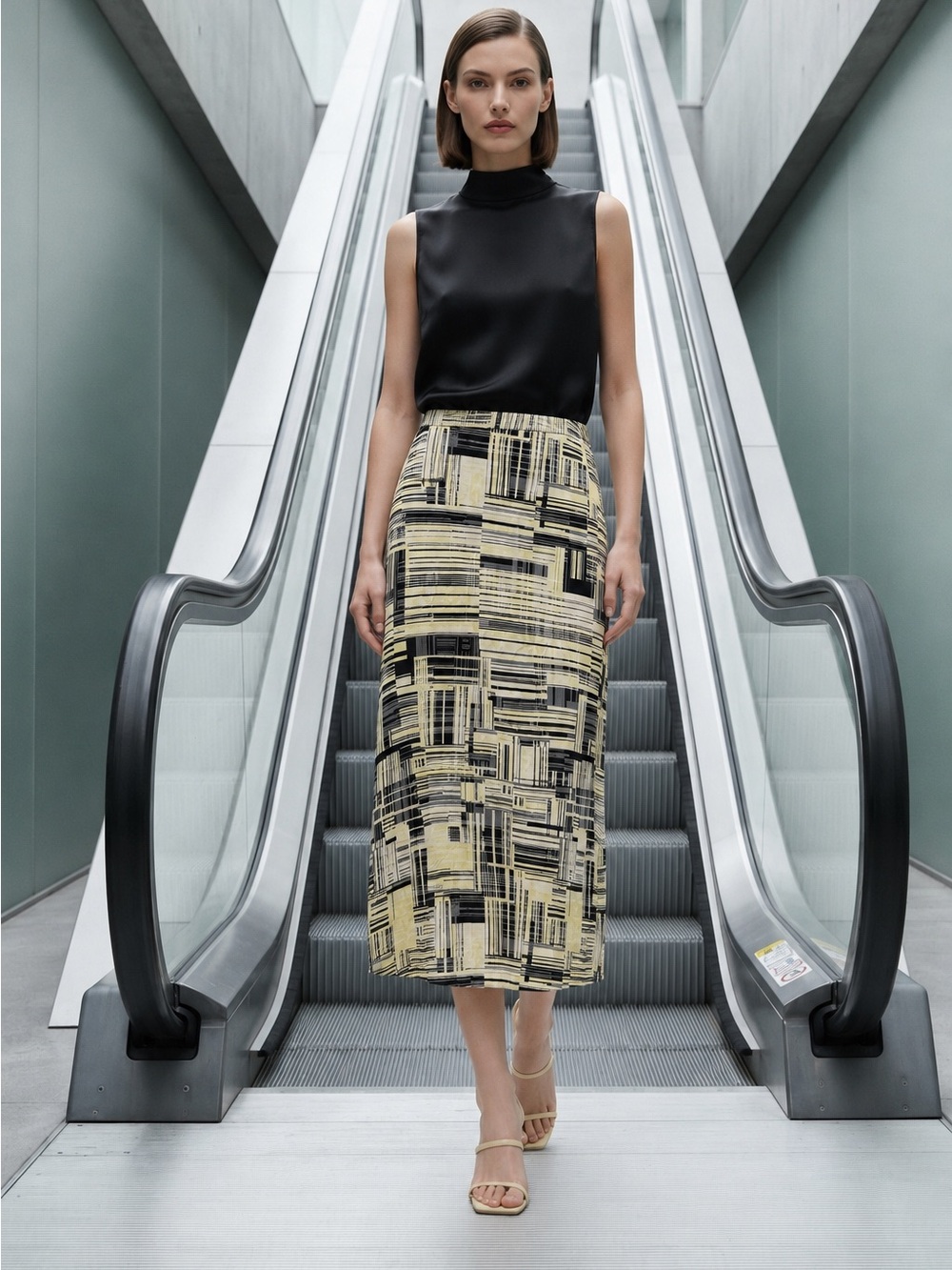 Josephine Chaus Studio Abstract Print Midi Skirt | Size 12